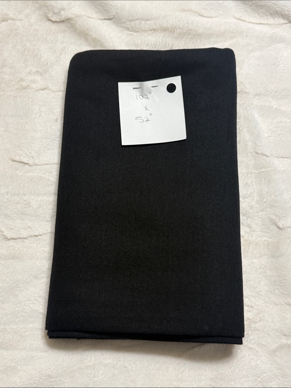 Fabric- Black Jersey Knit Fabric 102 inches by 52 inches.